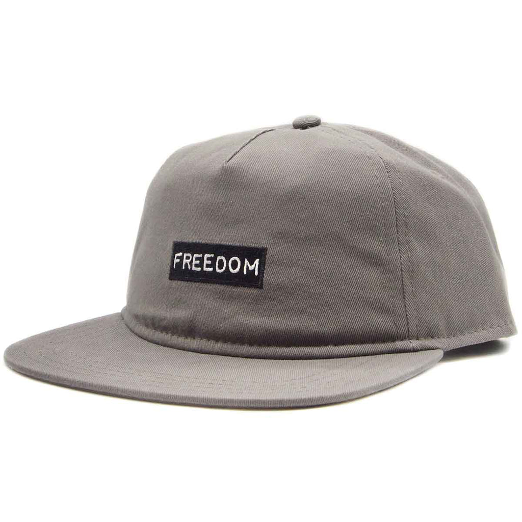 Freedom Label Embroidered Snapback Cap Grey  Freedom   