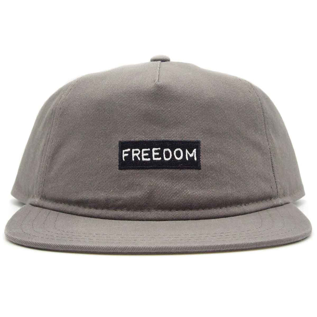 Freedom Label Embroidered Snapback Cap Grey  Freedom   