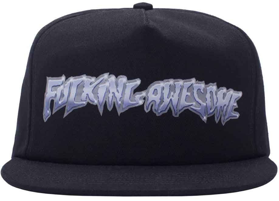 Fucking Awesome Chrome Snapback Cap Black  Fucking Awesome   