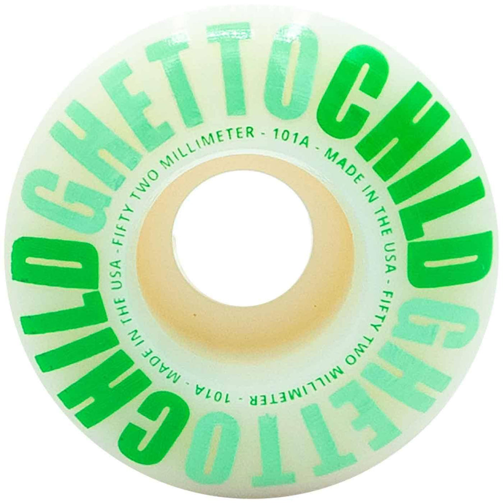Ghetto Child 52mm 101A Classic Logo Street Formula Wheels Green  Ghetto Child   