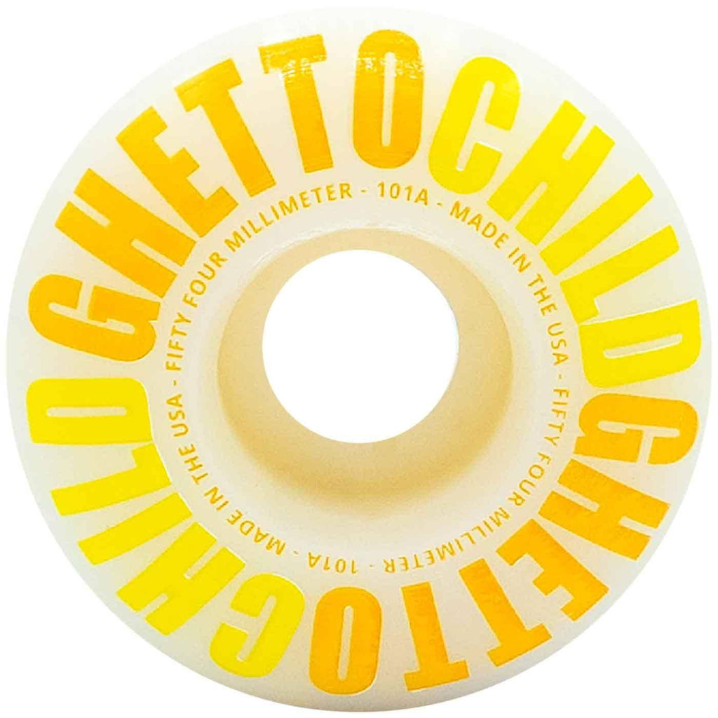 Ghetto Child 54mm 101A Classic Logo Street Formula Wheels Yellow  Ghetto Child   