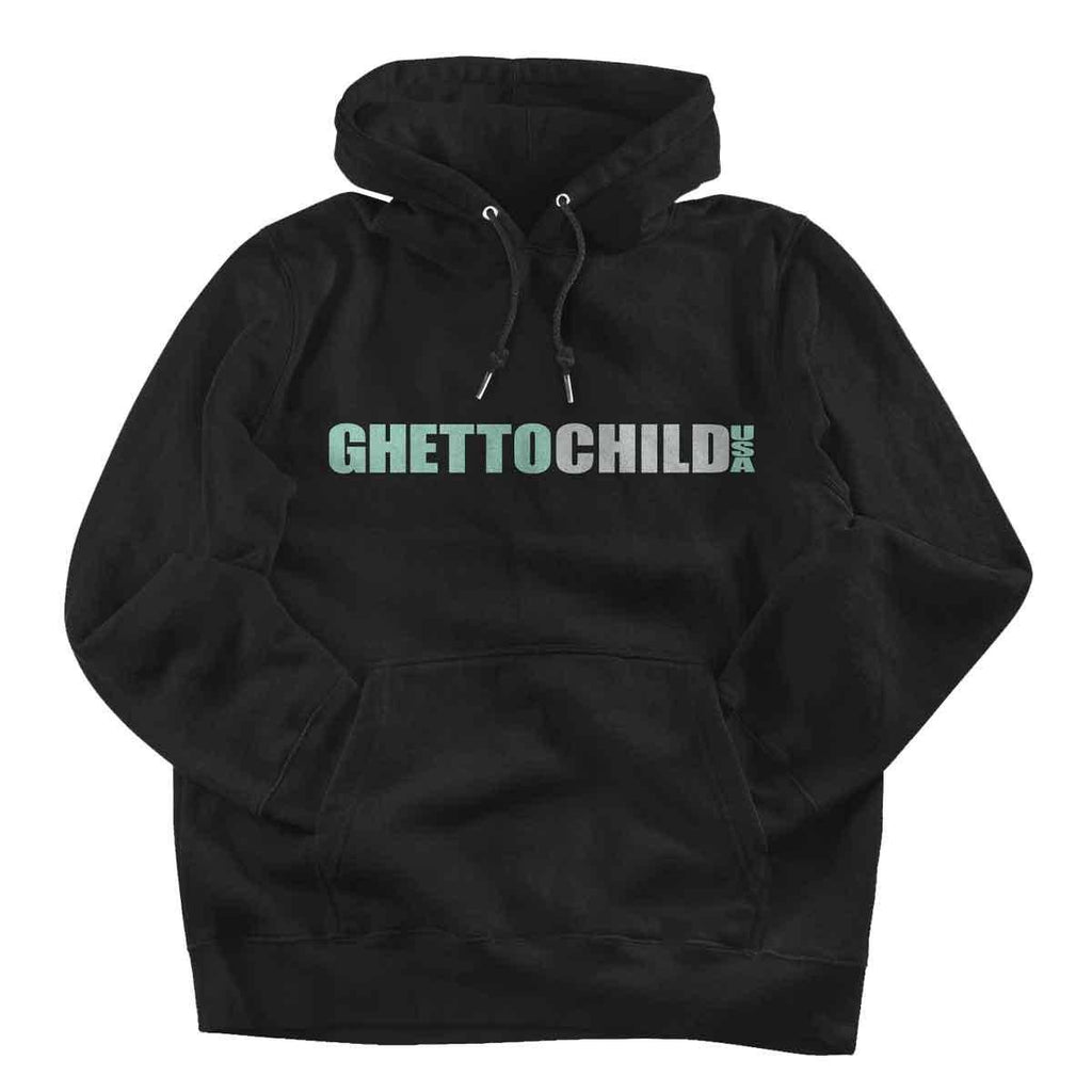 Ghetto Child Classic USA Hooded Sweatshirt Black  Ghetto Child   