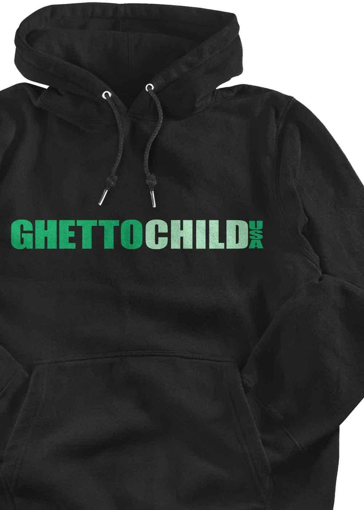 Ghetto Child Classic USA Hooded Sweatshirt Dark Green  Ghetto Child   
