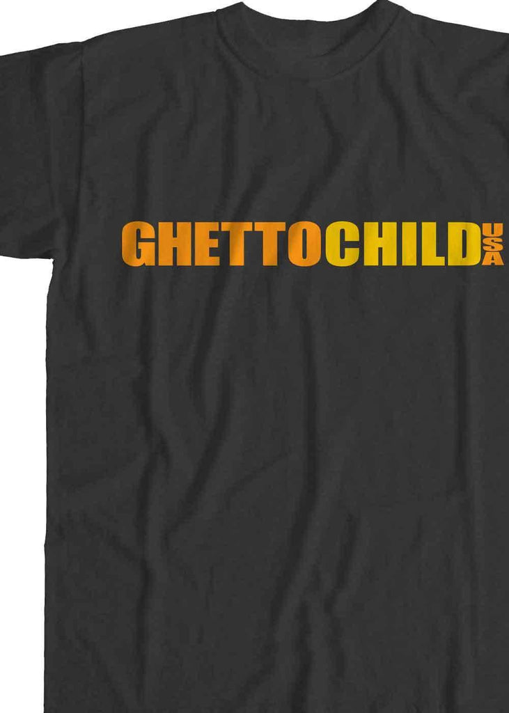 Ghetto Child Classic USA T-Shirt Black Orange  Ghetto Child   
