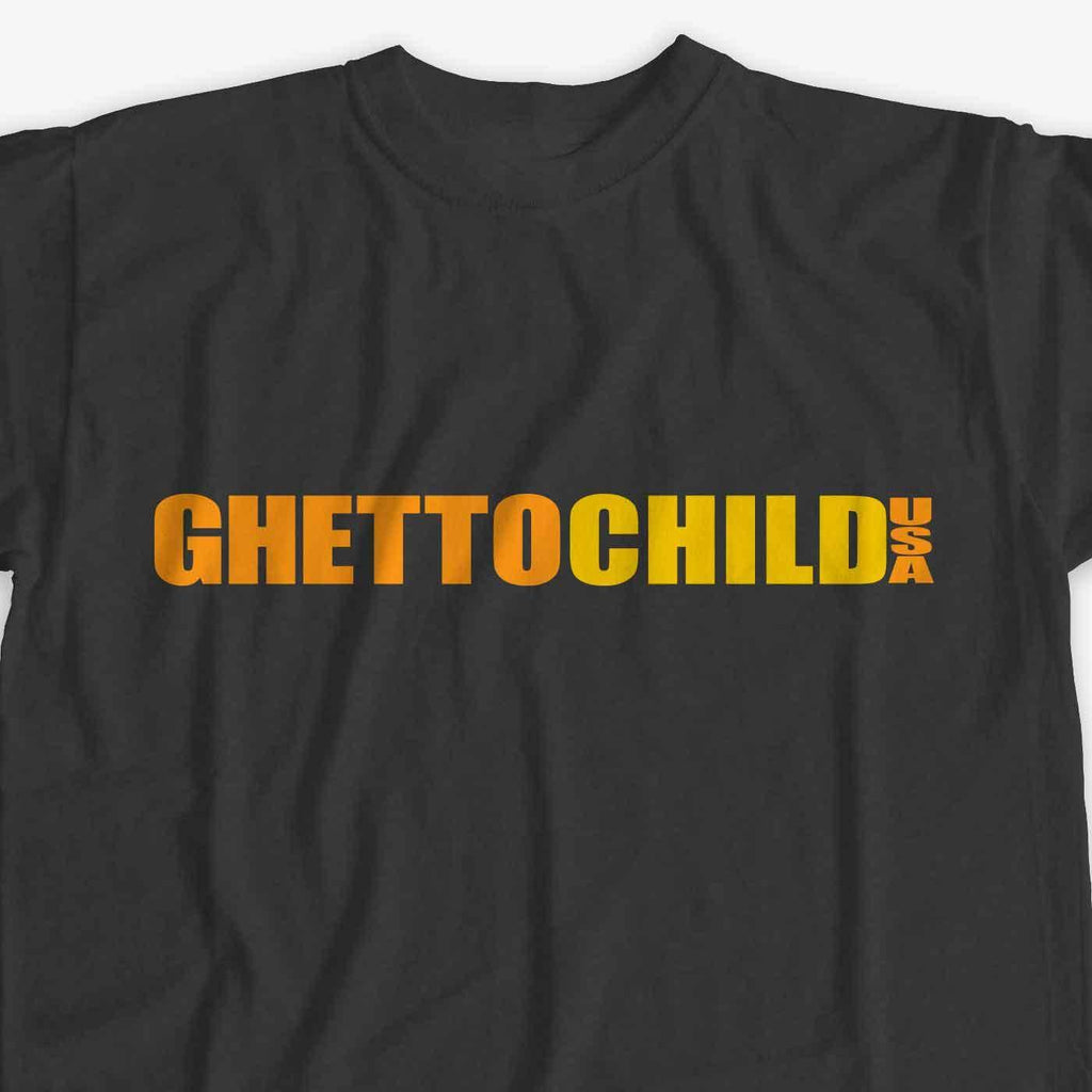 Ghetto Child Classic USA T-Shirt Black Orange  Ghetto Child   
