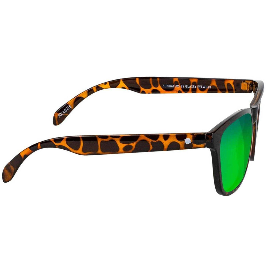 Glassy Deric Polarized Sonnenbrille Tortoise Green Mirror  Glassy Eyewear   