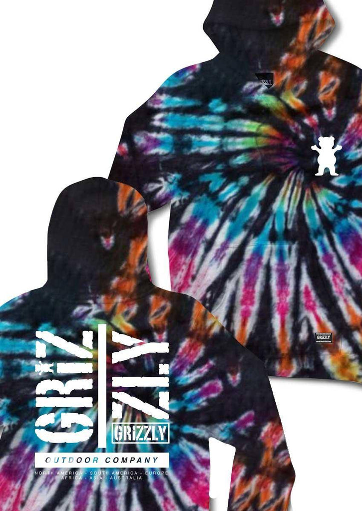 Grizzly Family Ties Hooded Sweatshirt Tie Dye  Grizzly   