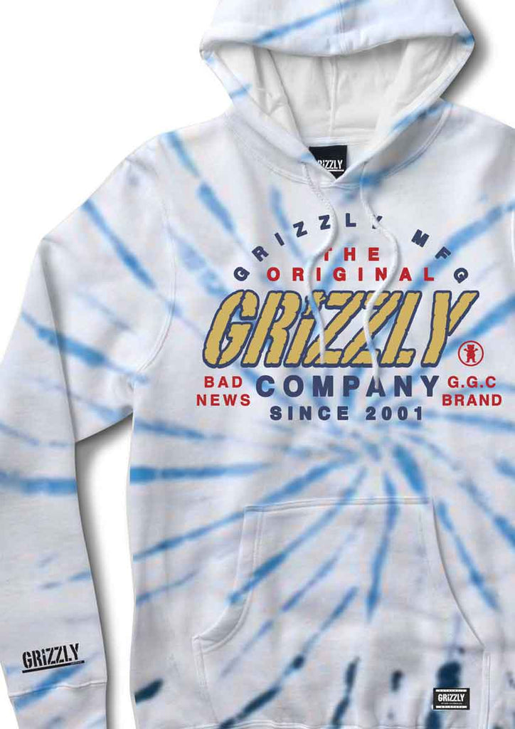 Grizzly Brand Hooded Sweatshirt Tie Dye  Grizzly   