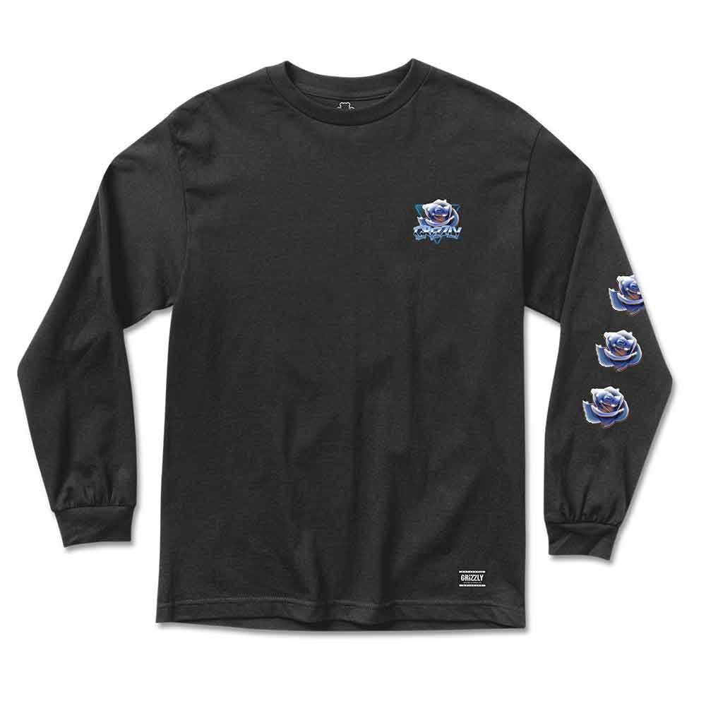 Grizzly Chrome Rose Longsleeve T-Shirt Black  Grizzly   