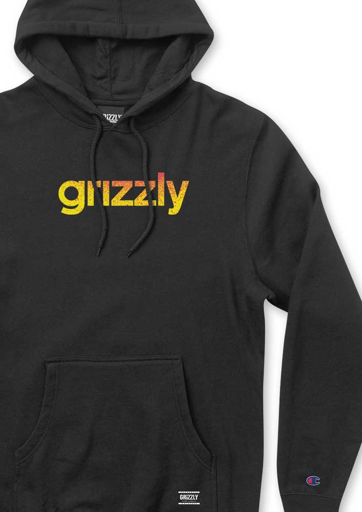 Grizzly Lowercase Fadeaway Hooded Sweatshirt Black  Grizzly   