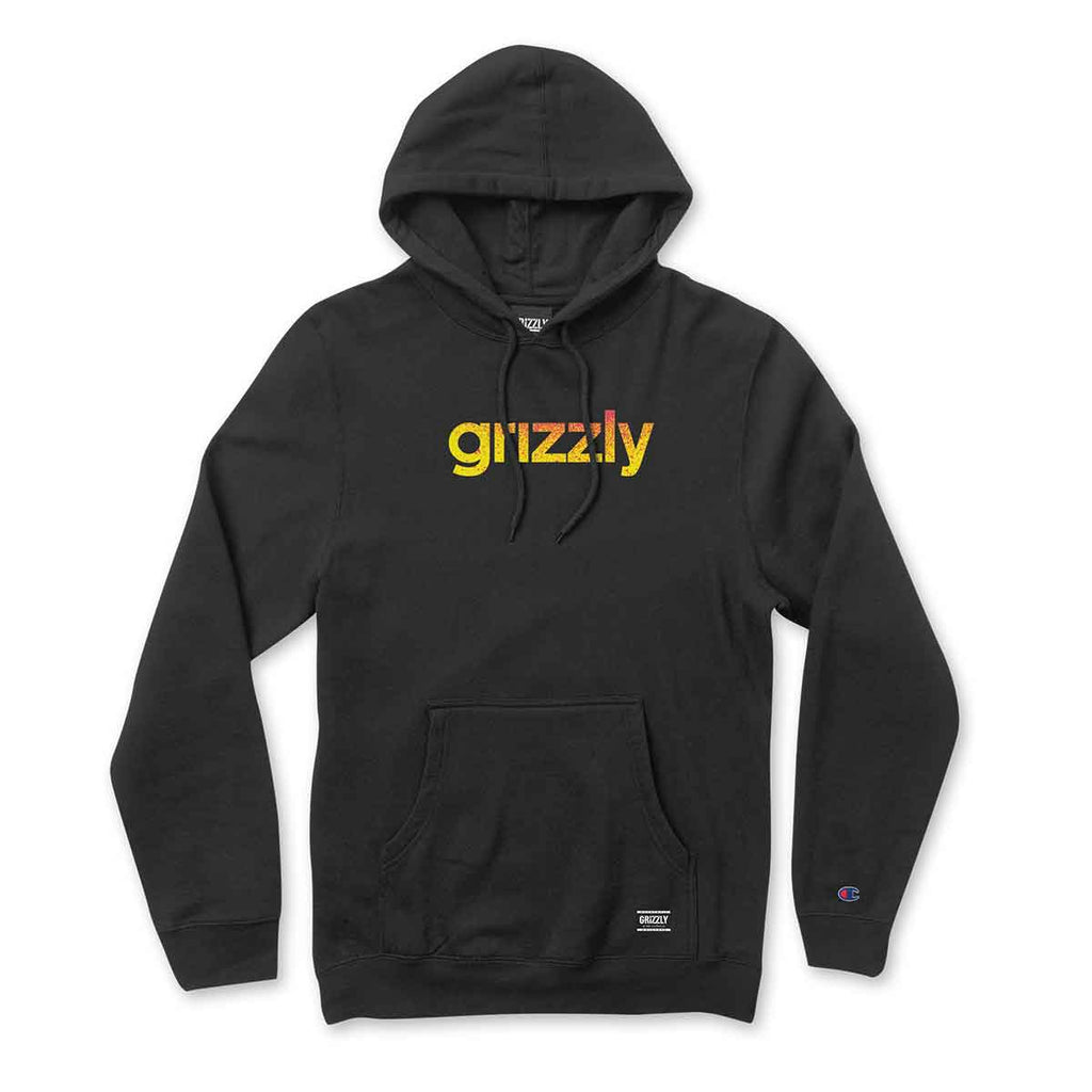 Grizzly Lowercase Fadeaway Hooded Sweatshirt Black  Grizzly   
