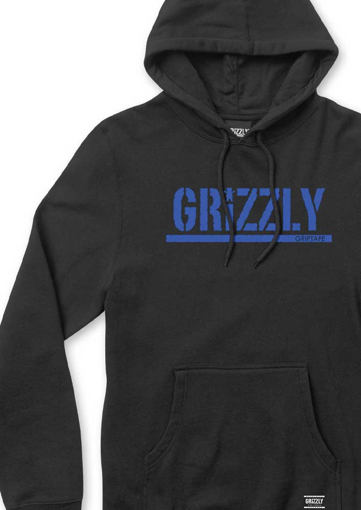 Grizzly Stamp Hooded Sweatshirt Black Royal  Grizzly   