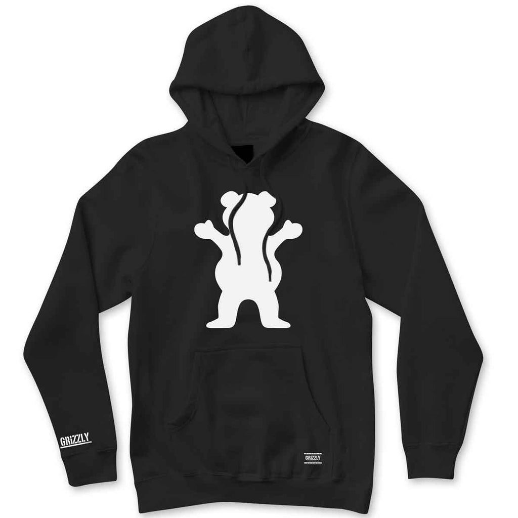 Grizzly OG Bear Hooded Sweatshirt Black White  Grizzly   