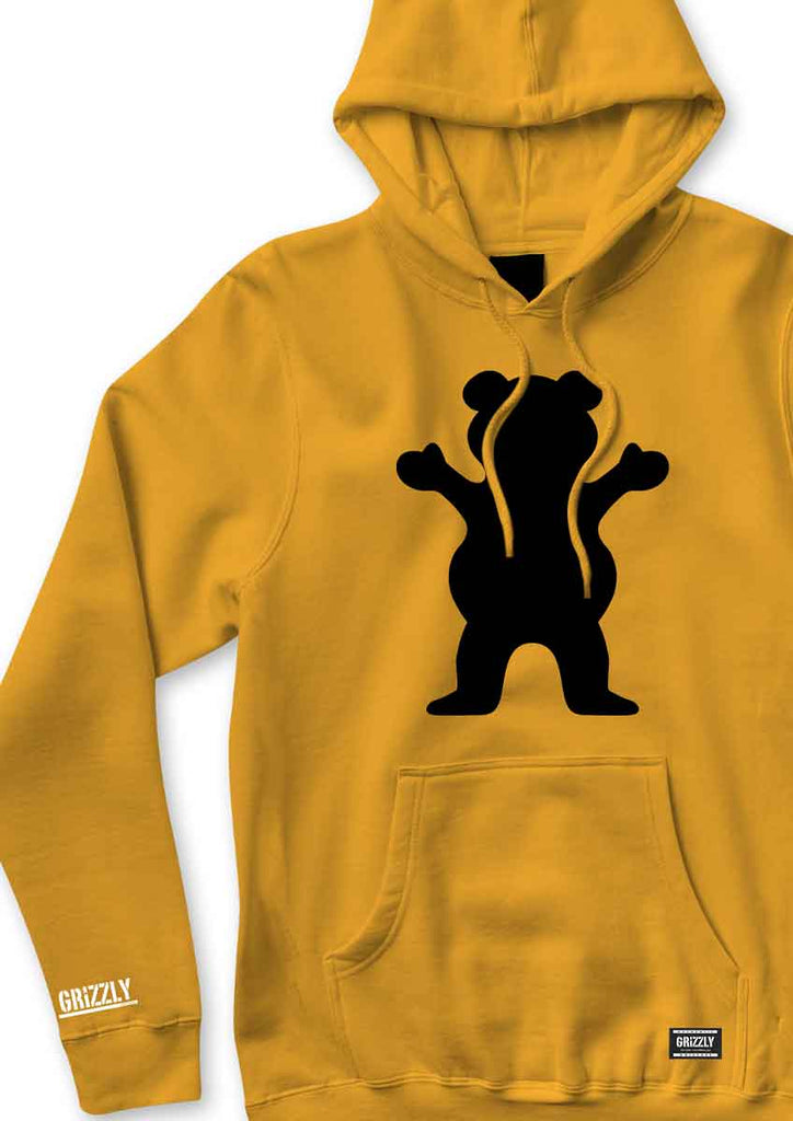 Grizzly OG Bear Hooded Sweatshirt Gold Black  Grizzly   