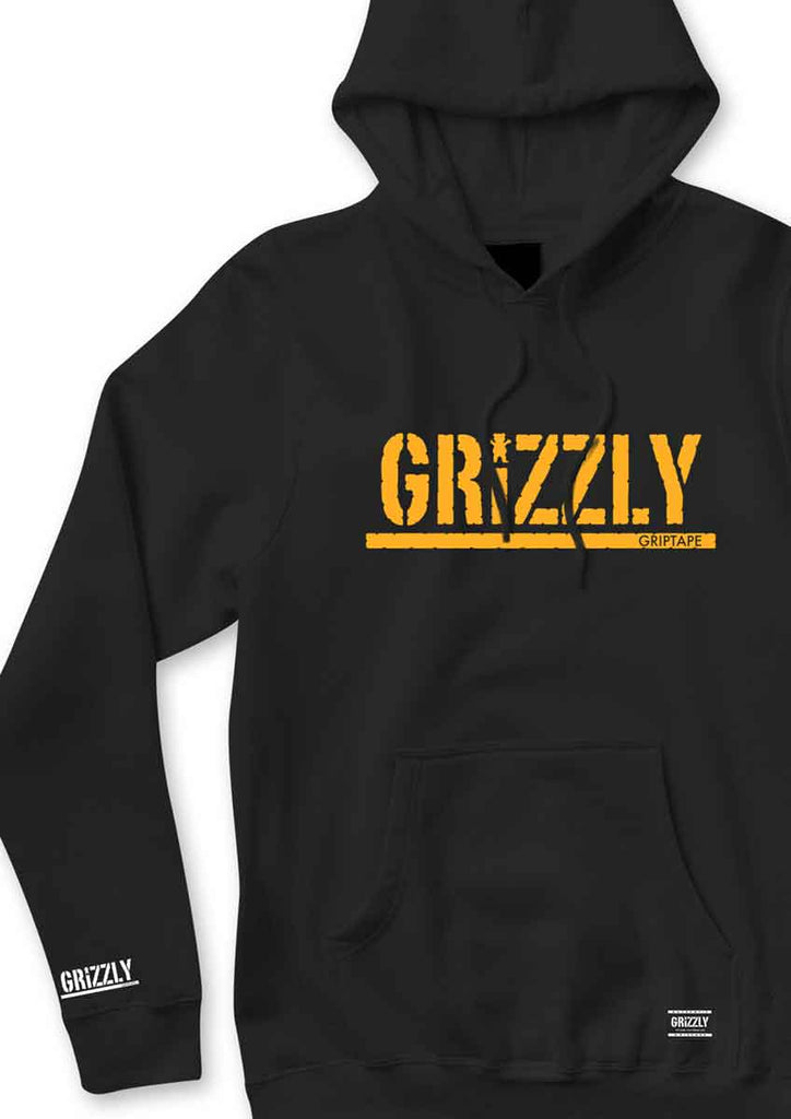 Grizzly Stamp Hooded Sweatshirt Black Orange  Grizzly   