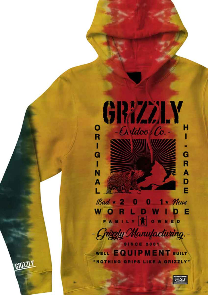 Grizzly Tagline Hooded Sweatshirt Tie Dye  Grizzly   