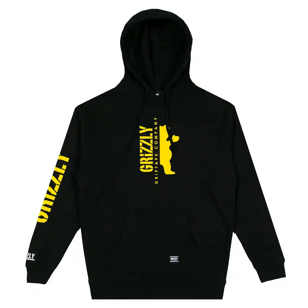 Grizzly Down The Middle Hoodie Black  Grizzly   