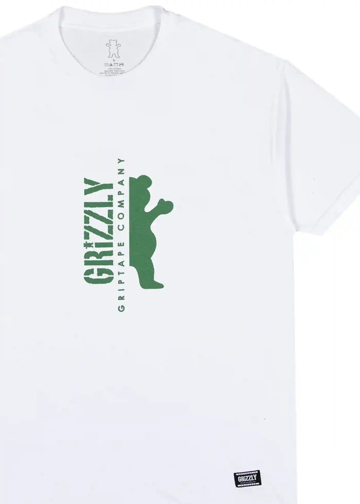 Grizzly Down The Middle T-Shirt White  Grizzly   