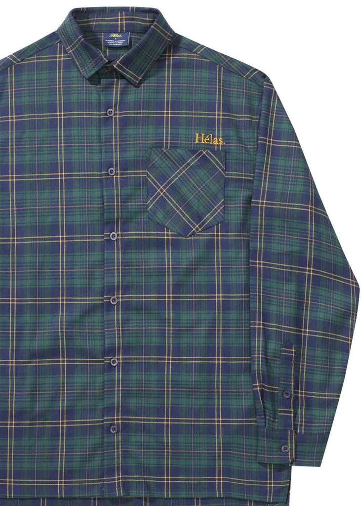 Helas Checkered Longsleeve Shirt Green Navy  Helas   