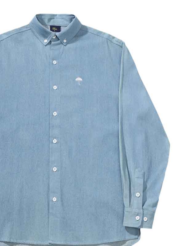 Helas Classic Denim Longsleeve Shirt Clear Blue  Helas   