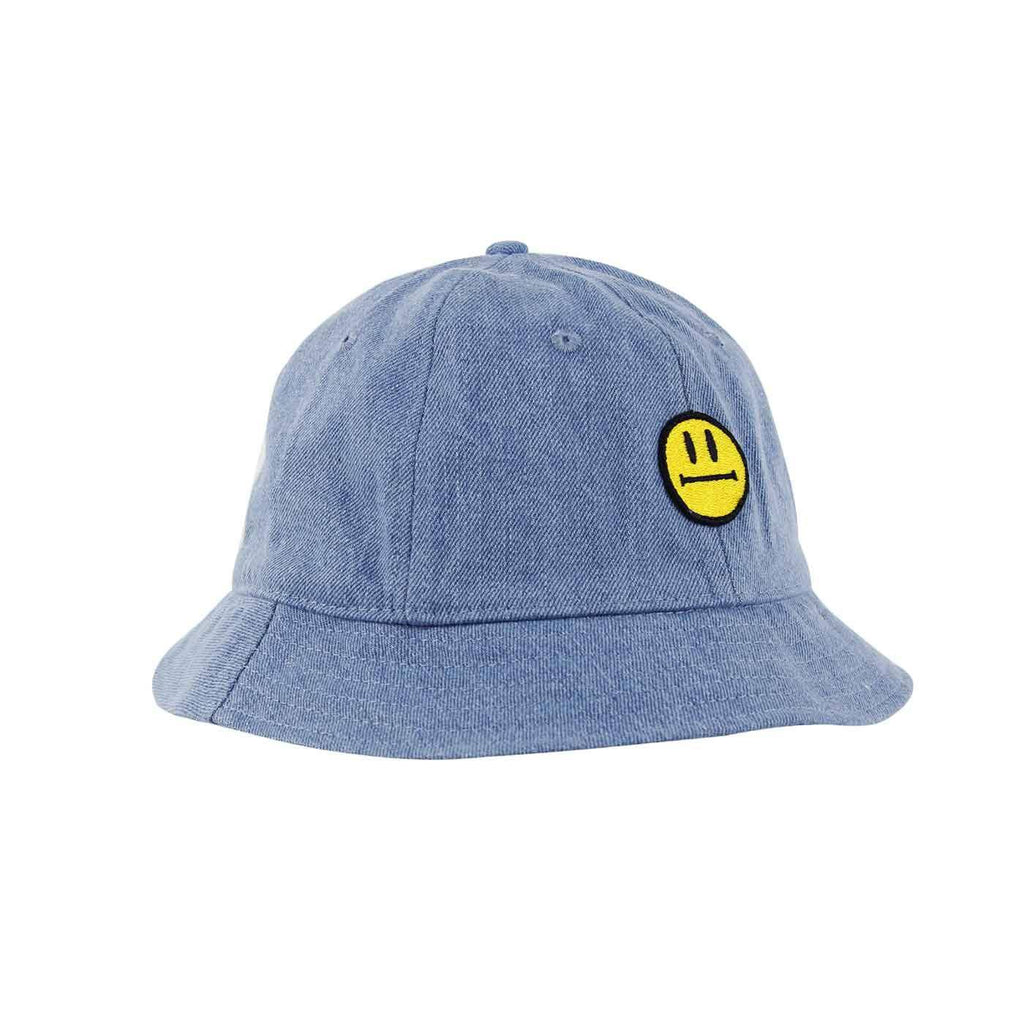 Helas Smiley Denim Bucket Hat Light Blue  Helas   