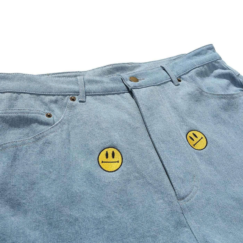 Helas Smiley Denim Jeans Pants Light Blue  Helas   
