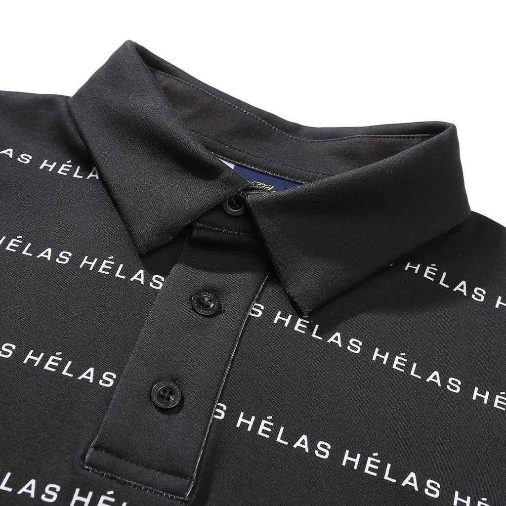 Helas Typocal Longsleeve Polo Shirt Black  Helas   