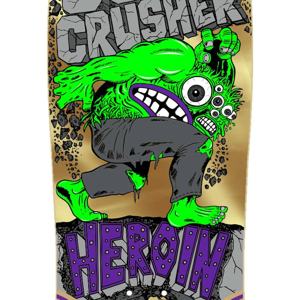 Heroin Curb Crusher 10.25 Shaped Deck Gold  Heroin Skateboards   