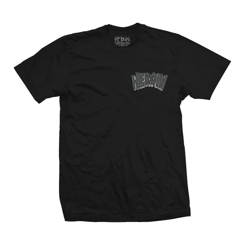 Heroin Curb Crusher T-Shirt Black  Heroin Skateboards   