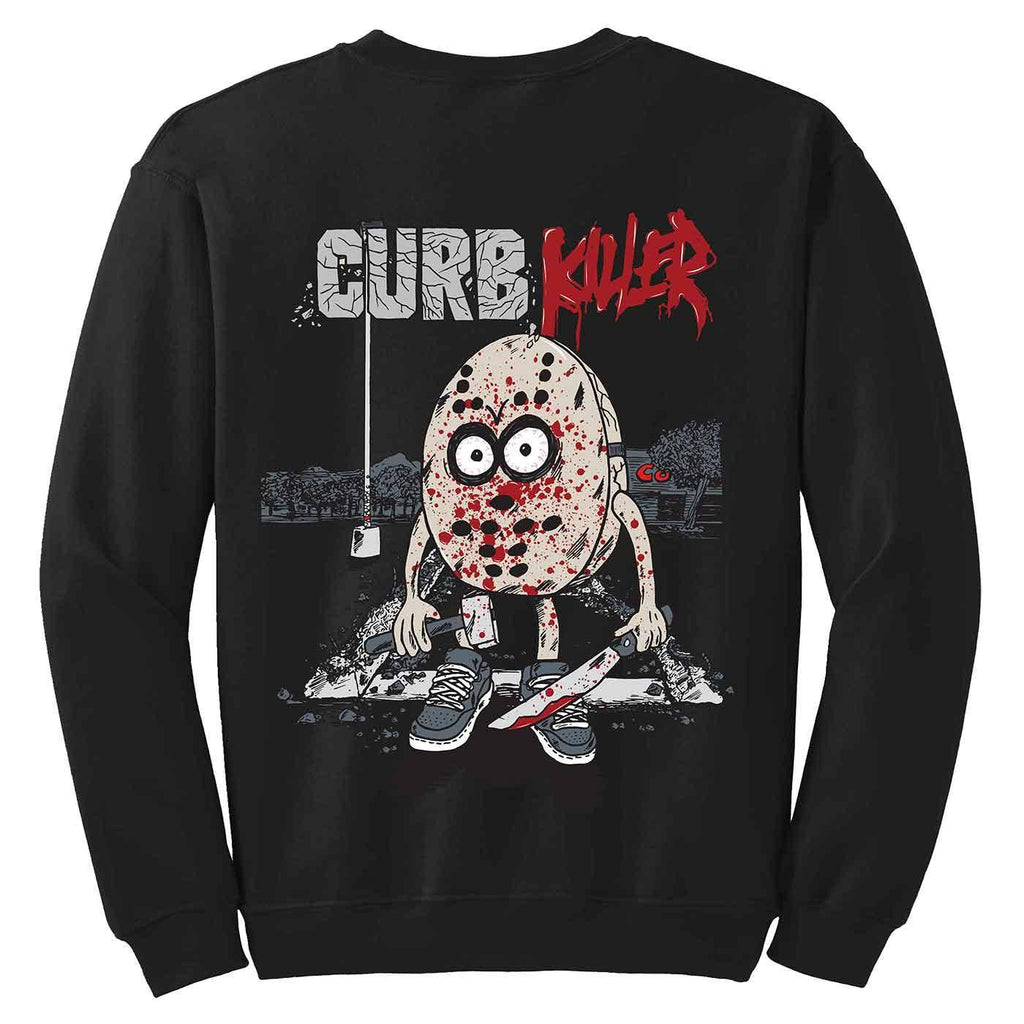 Heroin Curb Killer Crewneck Sweater Black  Heroin Skateboards   