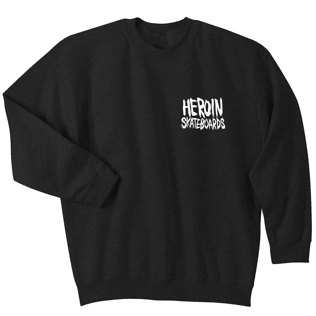 Heroin Curb Killer Crewneck Sweater Black  Heroin Skateboards   