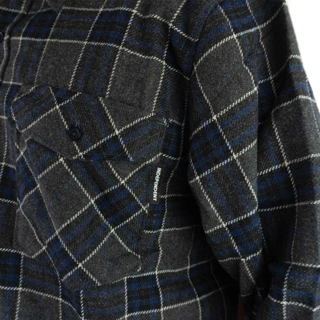 Independent Hatched Flannel Shirt Navy Plaid  Independent   