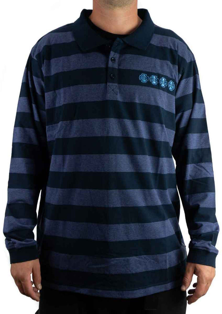 Independent Chain Cross Rugby Shirt Navy Stripe  Independent   