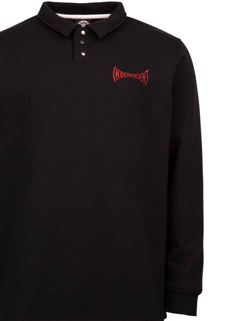 Independent Crew Span Longsleeve Polo Shirt Black  Independent   