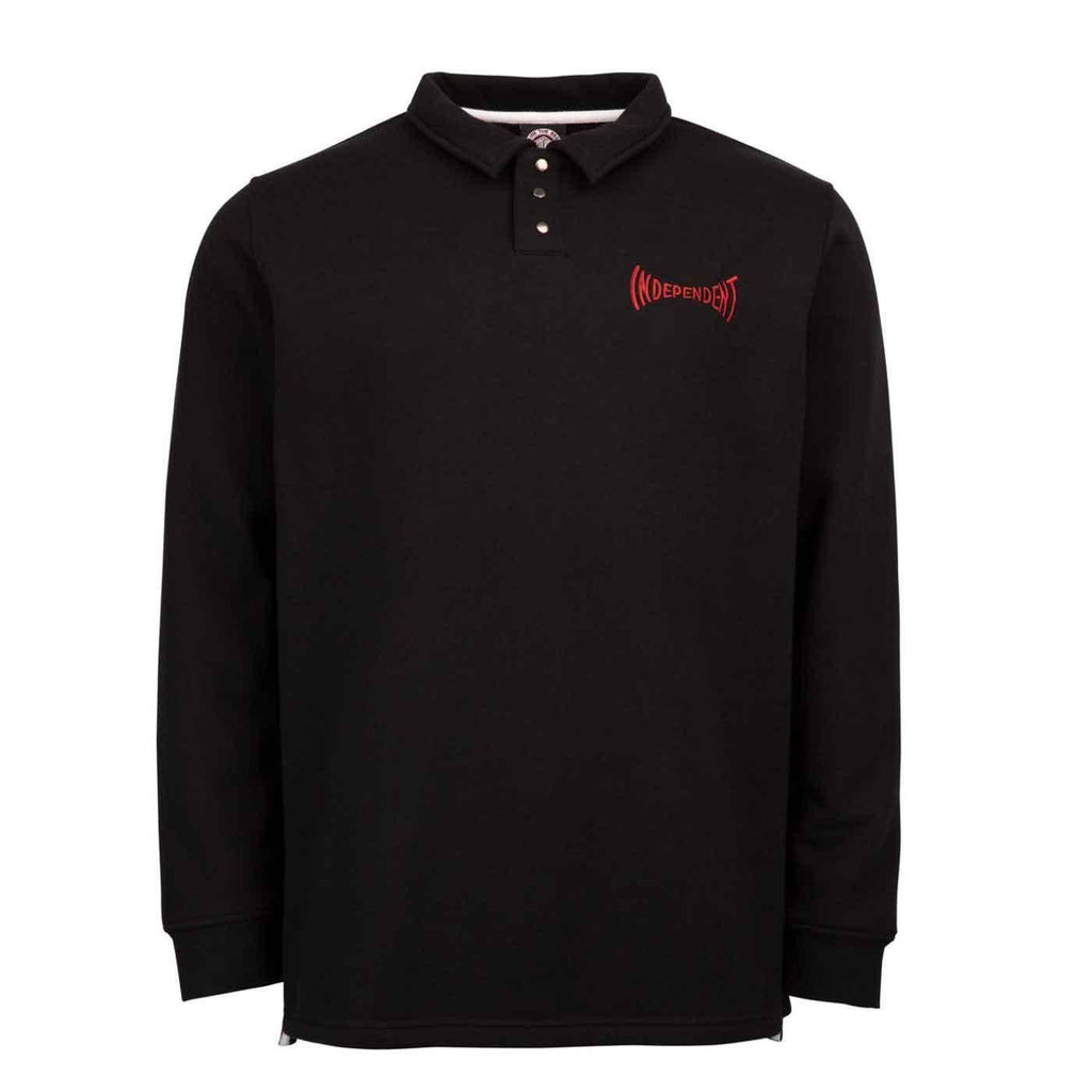 Independent Crew Span Longsleeve Polo Shirt Black  Independent   