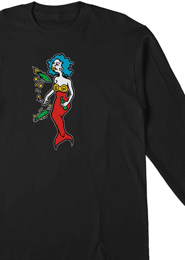 Krooked Mermaid Longsleeve T-Shirt Black  Krooked   