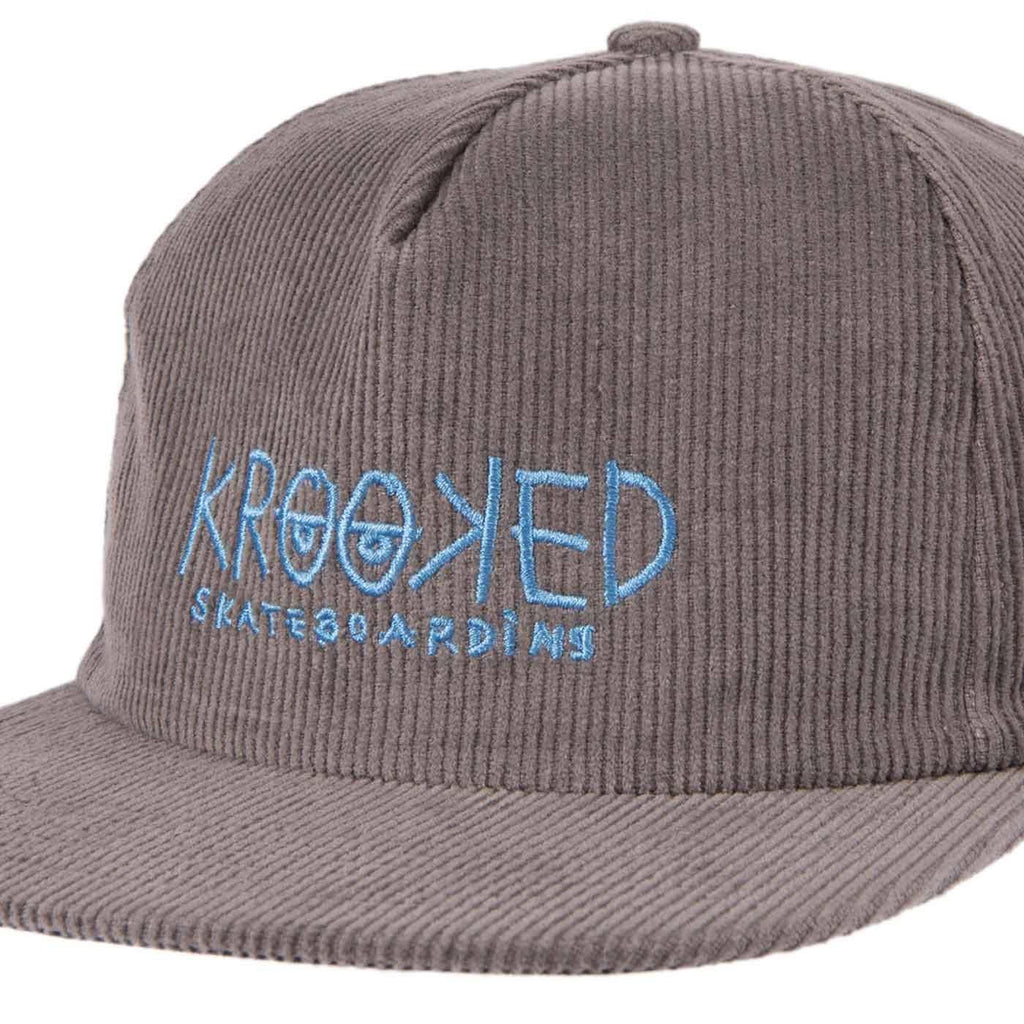 Krooked Eyes Cord Snap Cap Grey Blue  Krooked   