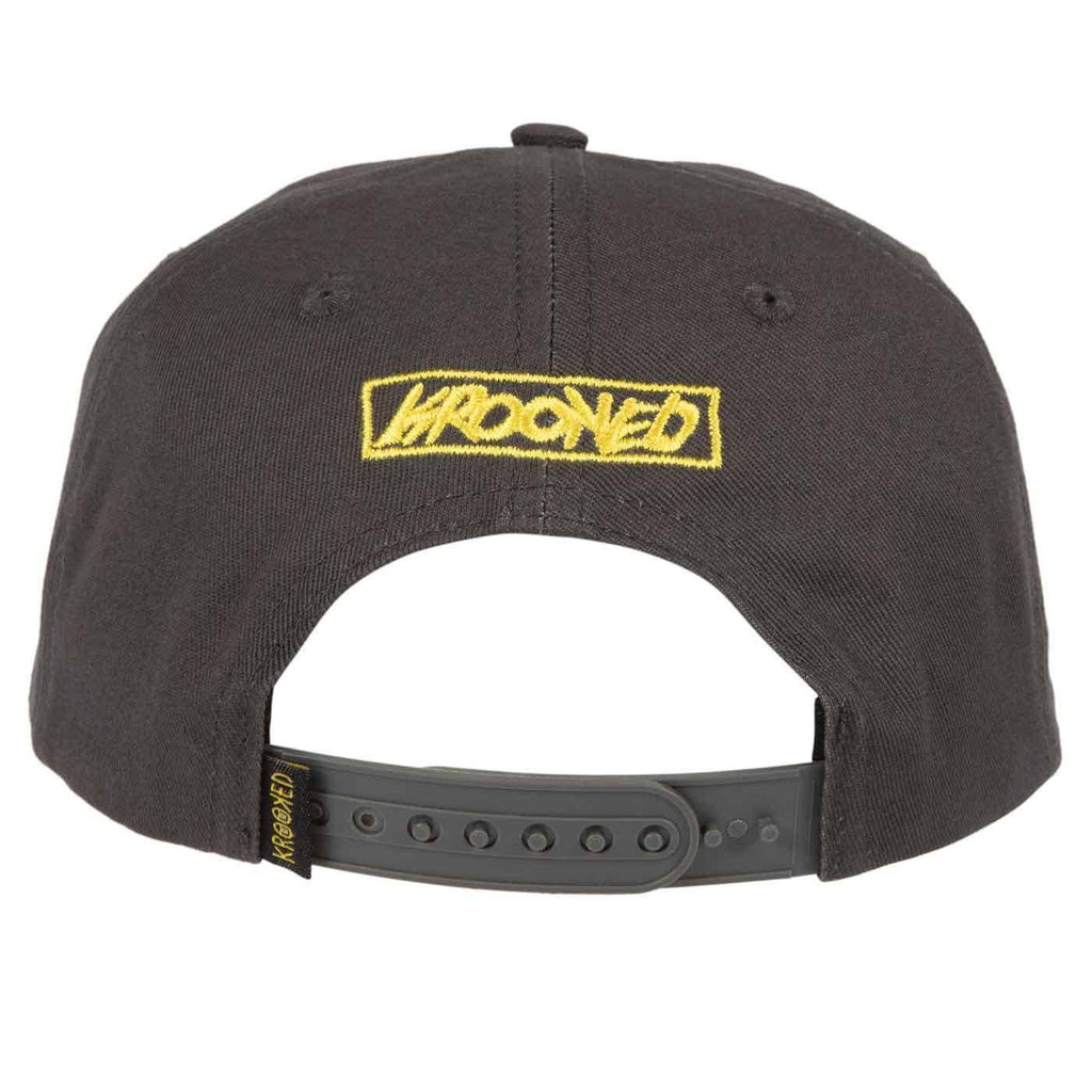 Krooked Moon Smile Snap Back Cap Grey Yellow  Krooked   