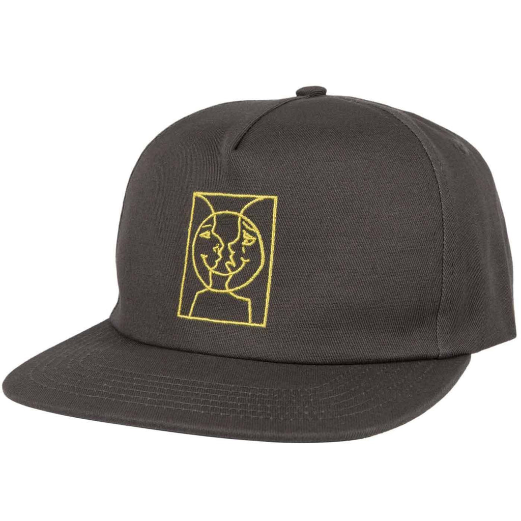 Krooked Moon Smile Snap Back Cap Grey Yellow  Krooked   