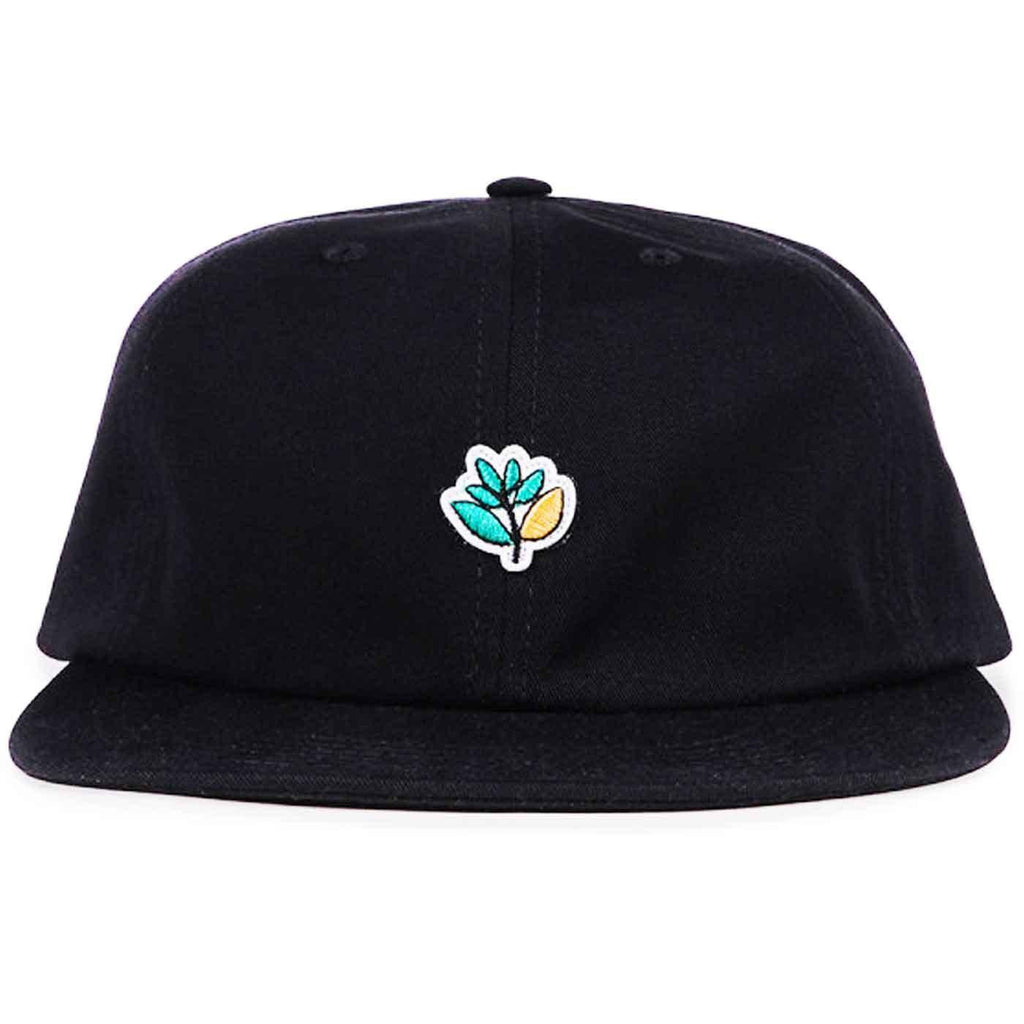 Magenta Plant Strap Back Cap Black  Magenta   