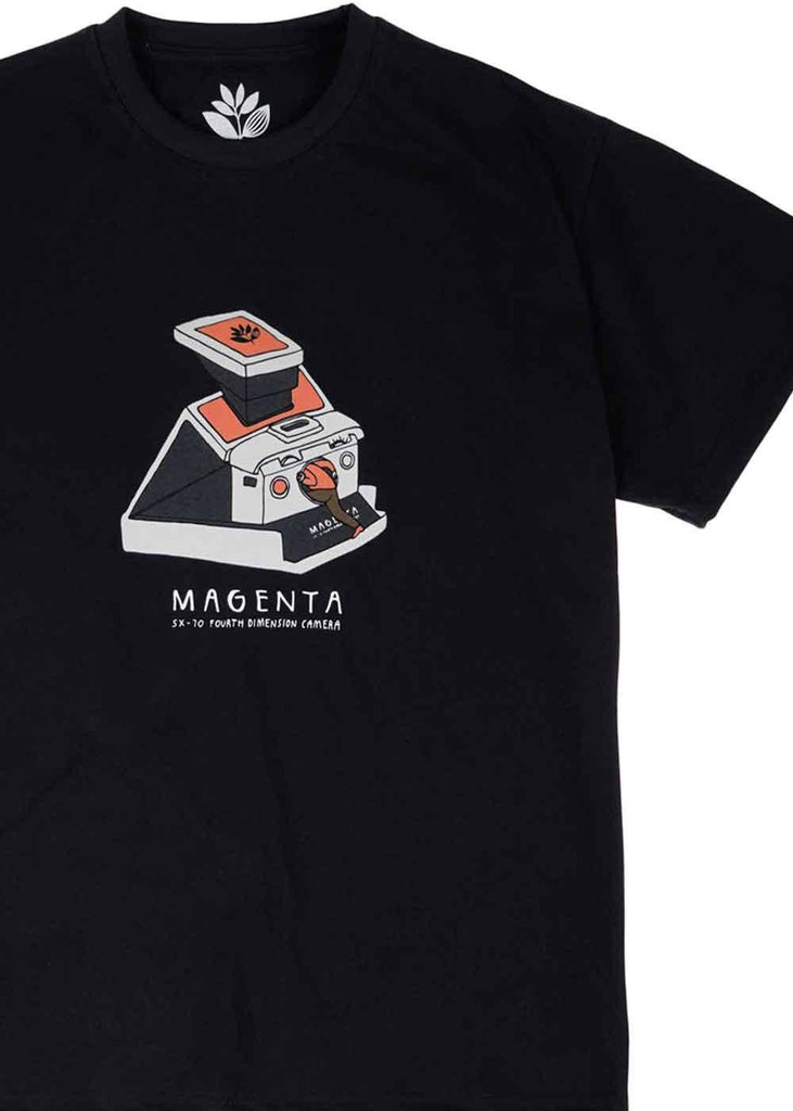 Magenta Camera T-Shirt Black  Magenta   