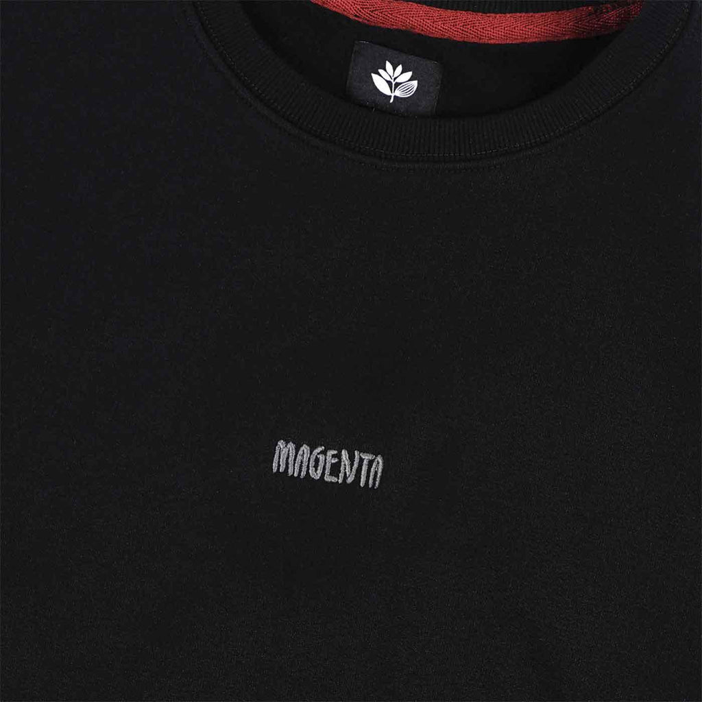 Magenta OG Script Crewneck Sweater Black  Magenta   