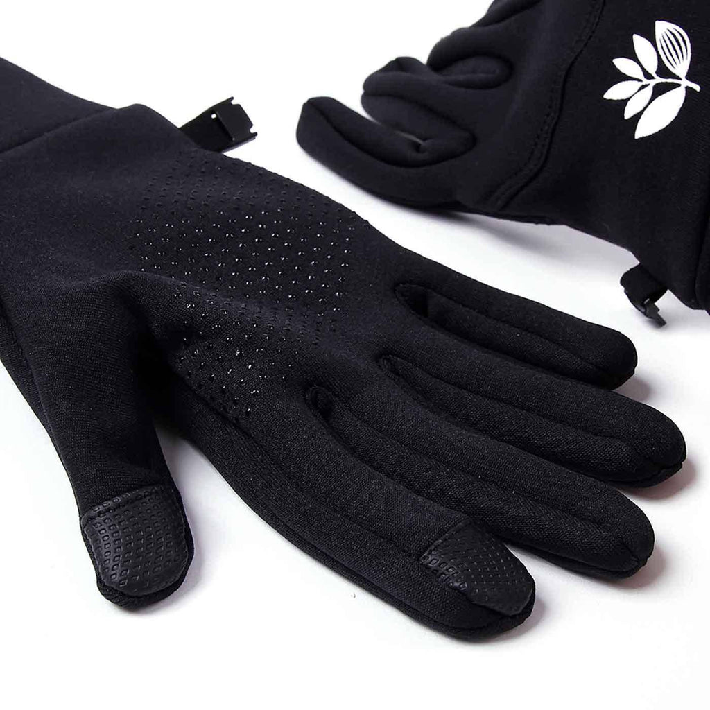 Magenta Plant Neoprene Gloves Black  Magenta   