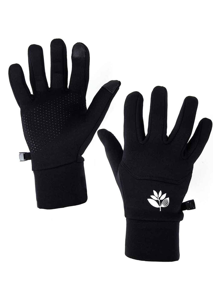 Magenta Plant Neoprene Gloves Black  Magenta   