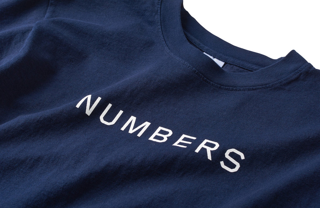 Numbers Wordmark Tee Navy  Numbers   