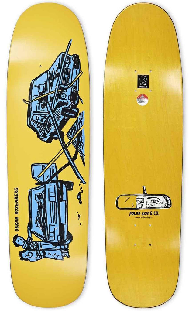 Polar Skate Co. Rozenberg Drivers Licence 8.625 P9 Shape Deck Yellow  Polar   