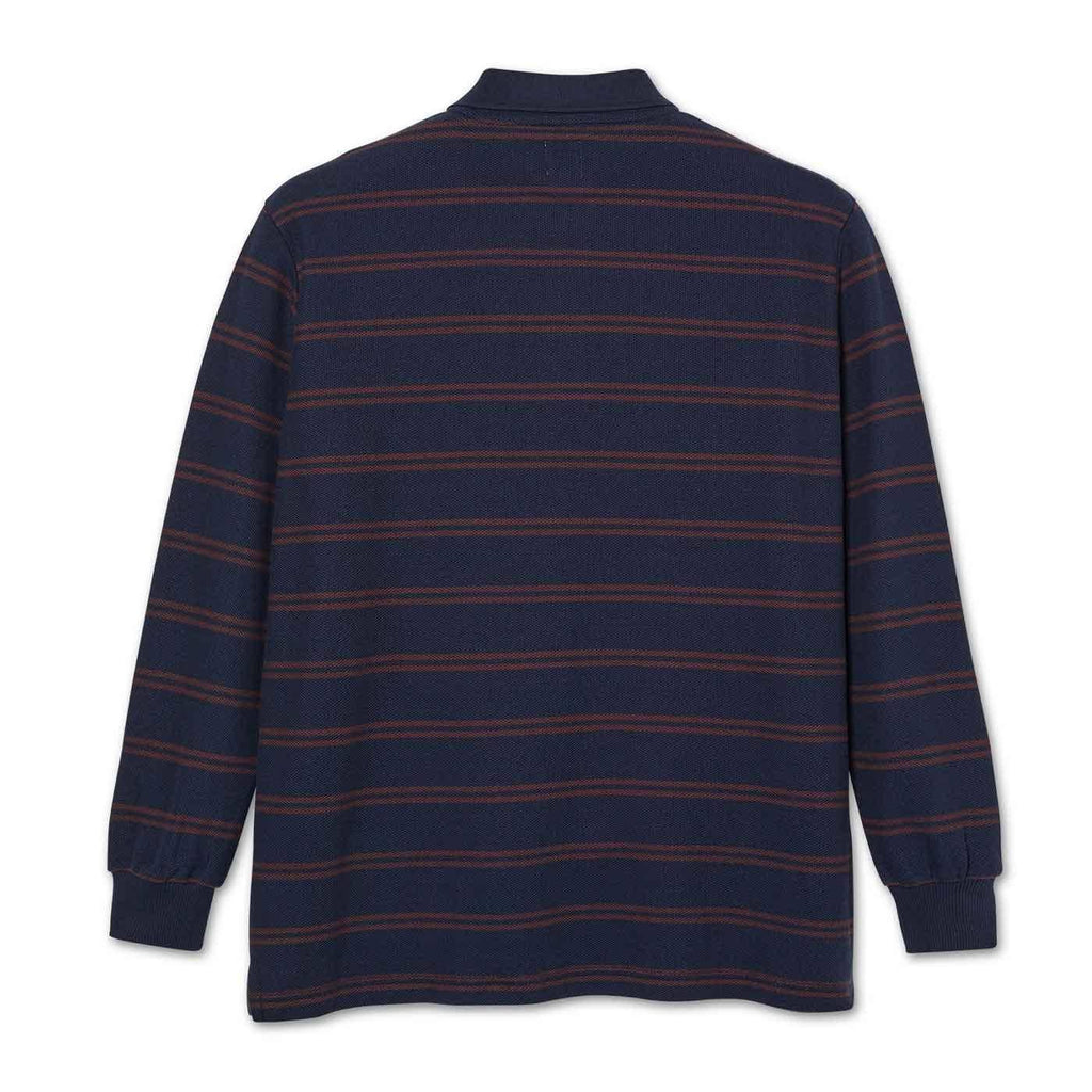 Polar Skate Co. Stripe Longsleeve Polo Navy Plum  Polar   