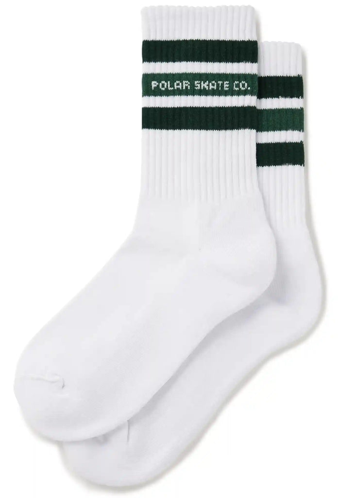 Polar Skate Co. Fat Stripe Skate Socks White Green Handelsware Polar   
