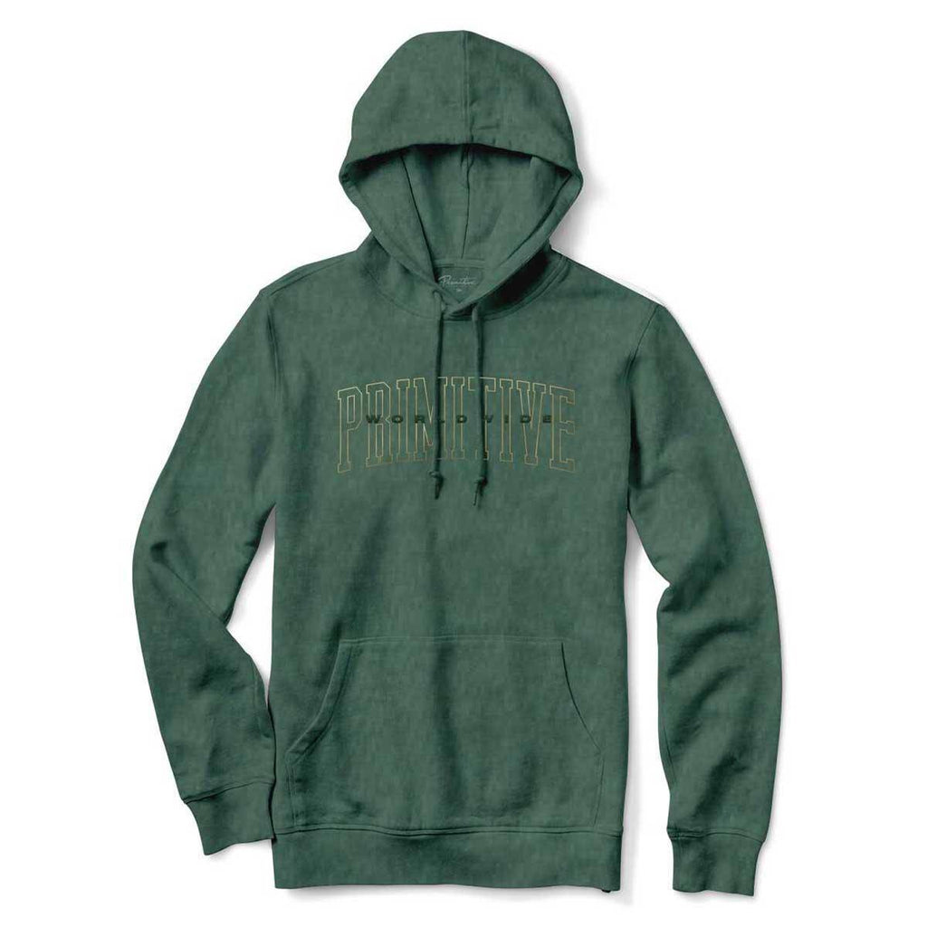 Primitive Collegiate Worldwide Pigment Dyed Hooded Sweatshirt Dark Green  Primitive   