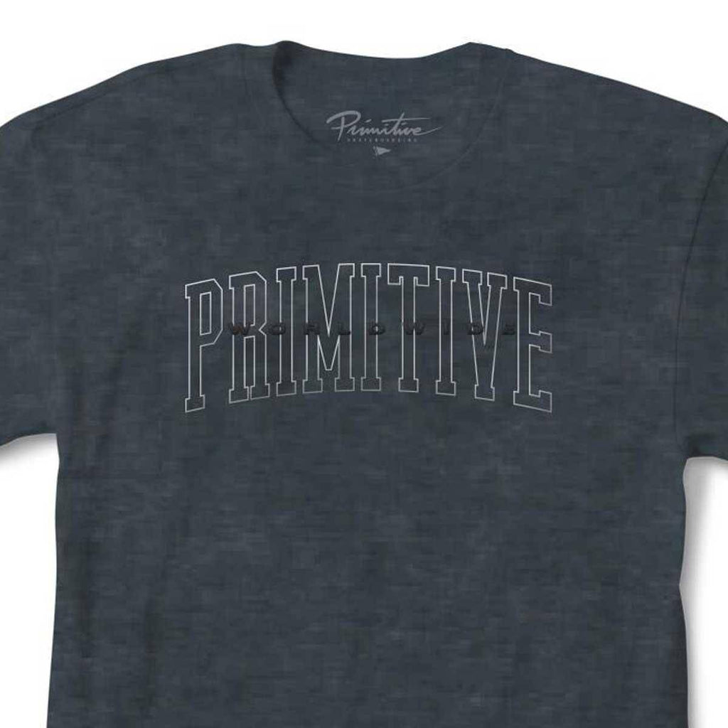 Primitive Collegiate Worldwide T-Shirt Pigment Dyed Black  Primitive   